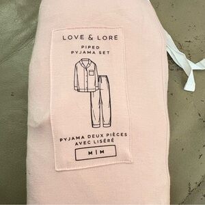 Love & Lore Pink Piped Pajama Set